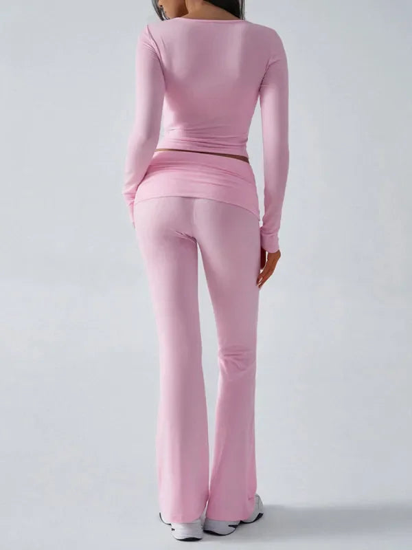 Chic Women Casual Jersey Two-Piece Set - Casual Jersey Two-Piece Set - LeStyleParfait