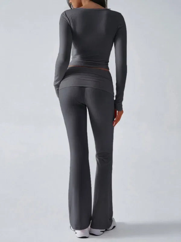 Chic Women Casual Jersey Two-Piece Set - Casual Jersey Two-Piece Set - LeStyleParfait