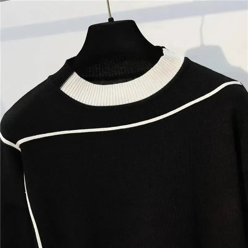 Chic Women Casual Striped Two-Piece Sweater Set - Striped Sweater Set - LeStyleParfait