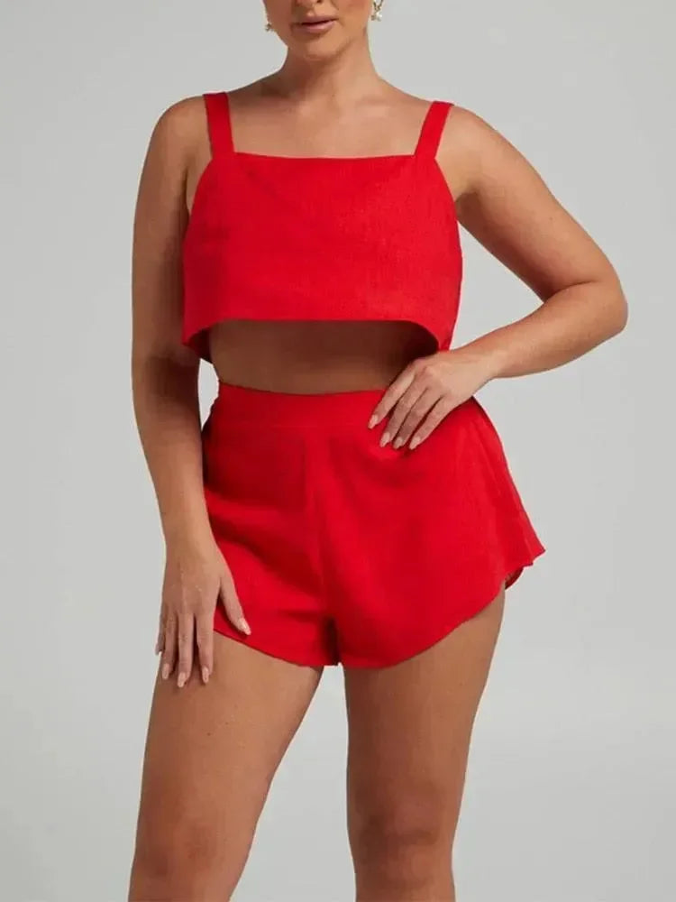 Chic Women Casual Two-Piece Shorts Set - Casual Shorts Set - LeStyleParfait