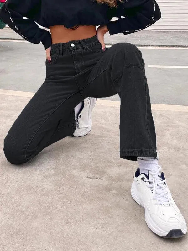 Women Denim Jeans - High Waist Straight-leg - Women Jeans - LeStyleParfait