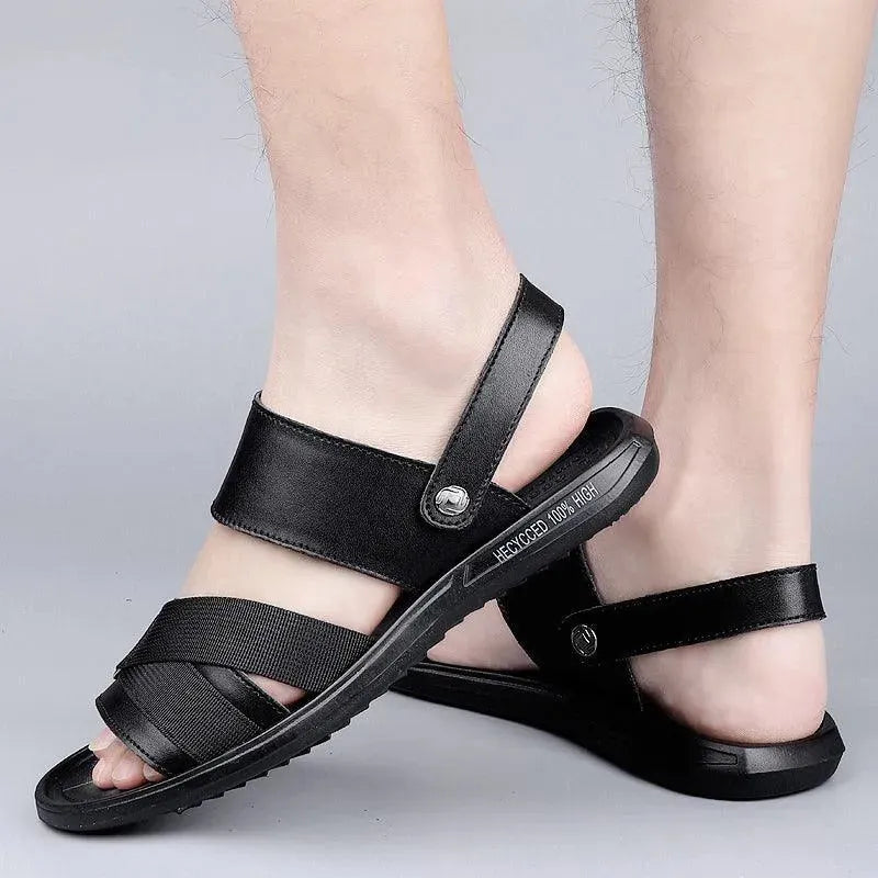 Concise Leather Sandals - Sandals - LeStyleParfait