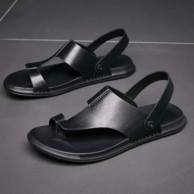 Concise Leather Sandals - Sandals - LeStyleParfait