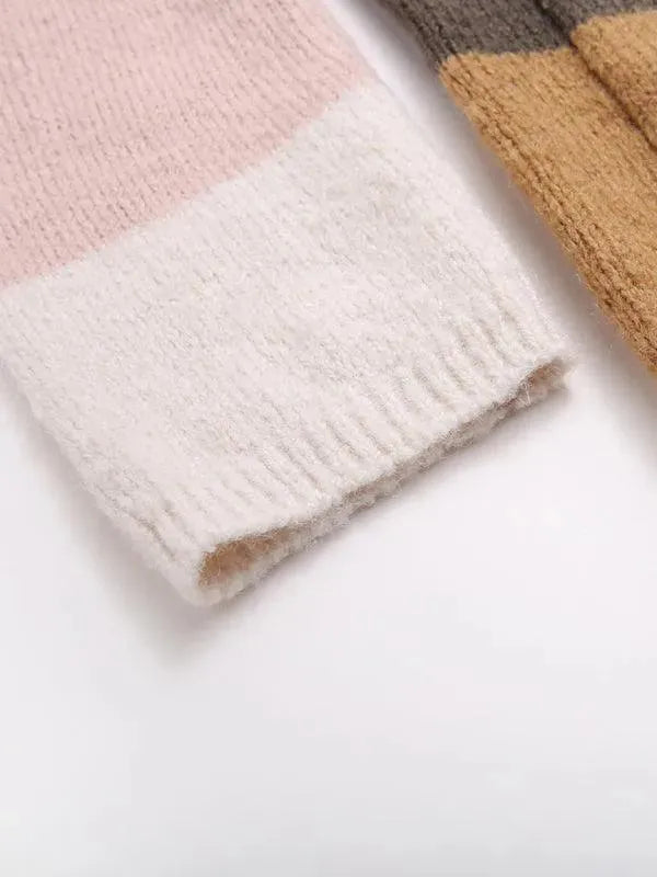 Contrast Striped Long Women Cardigan Sweater - Cardigan Sweater - LeStyleParfait