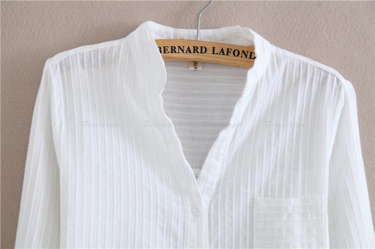 Cotton Shirt Women Blouse 100% Cotton White - Women Tops - LeStyleParfait Kenya