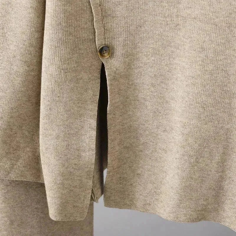 Cozy Casual Wool Two-Piece Pants Set - Casual Pants Set - LeStyleParfait