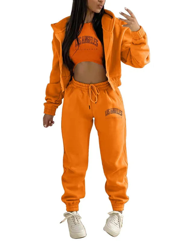 Cozy Women Casual Jogger Three-Piece Set - Casual Jogger Three-Piece Set - LeStyleParfait