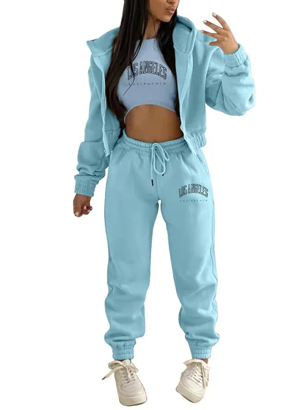 Cozy Women Casual Jogger Three-Piece Set - Casual Jogger Three-Piece Set - LeStyleParfait