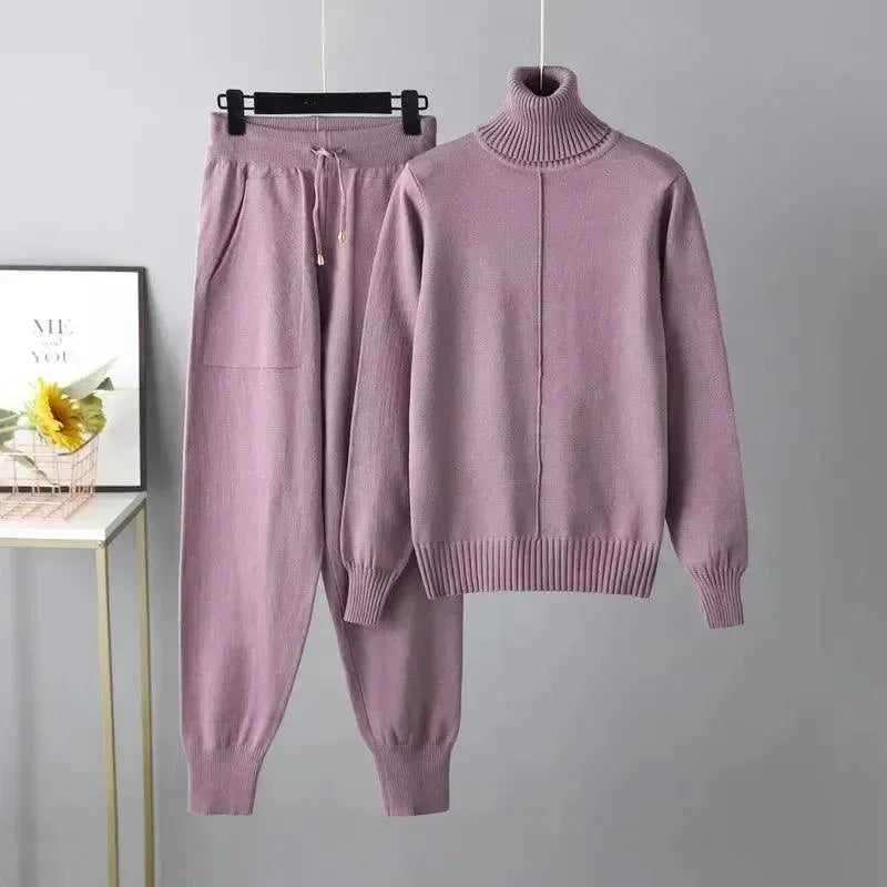 Cozy Women Casual Knit Two-Piece Set - Casual Knit Two-Piece Set - LeStyleParfait