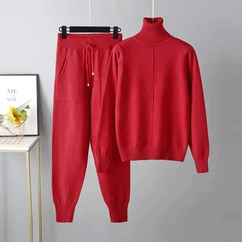 Cozy Women Casual Knit Two-Piece Set - Casual Knit Two-Piece Set - LeStyleParfait