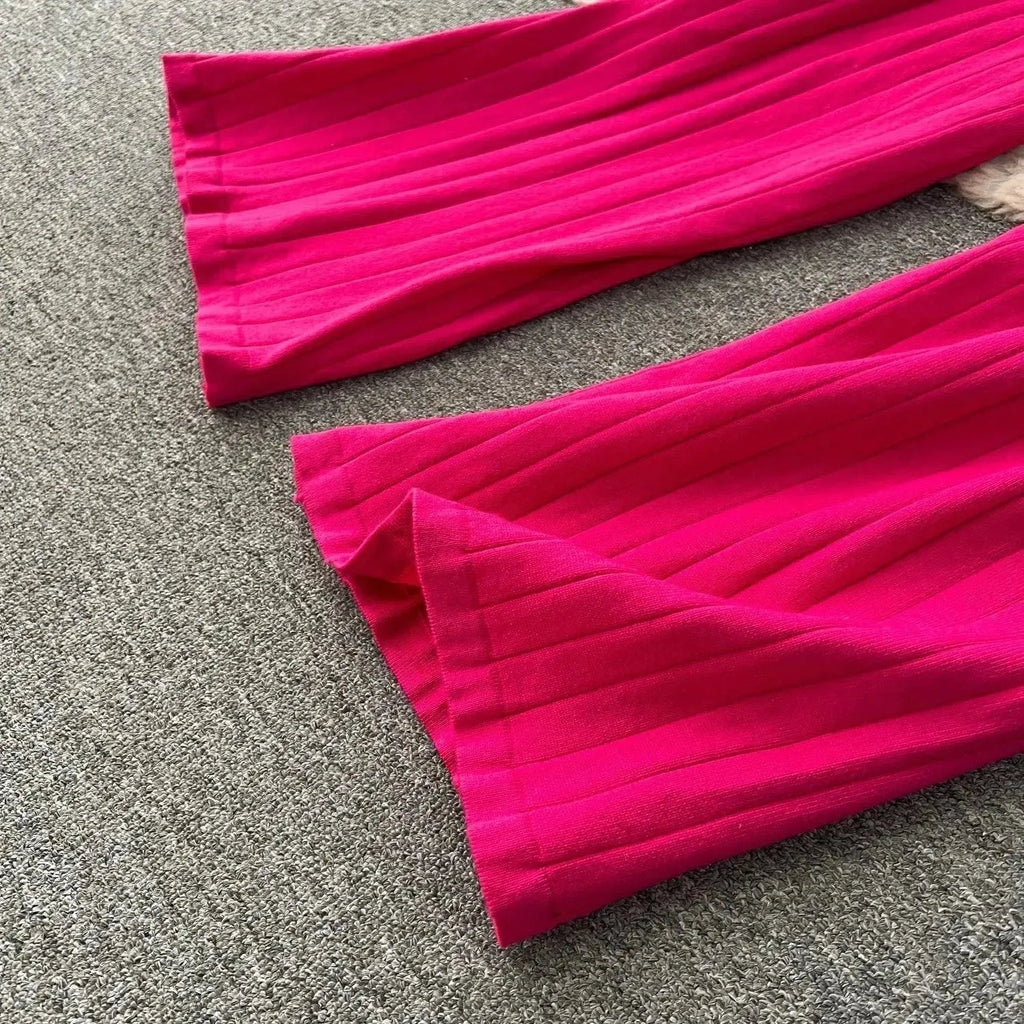 Cozy Women Casual Ribbed Two-Piece Sweater Set - Casual Sweater Set - LeStyleParfait