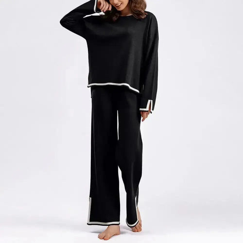 Cozy Women Colorblock Lounge Two-Piece Set - Colorblock Lounge Two-Piece Set - LeStyleParfait