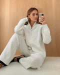 Cozy Women Zipper Lounge Two-Piece Set - Casual Lounge Two-Piece Set - LeStyleParfait