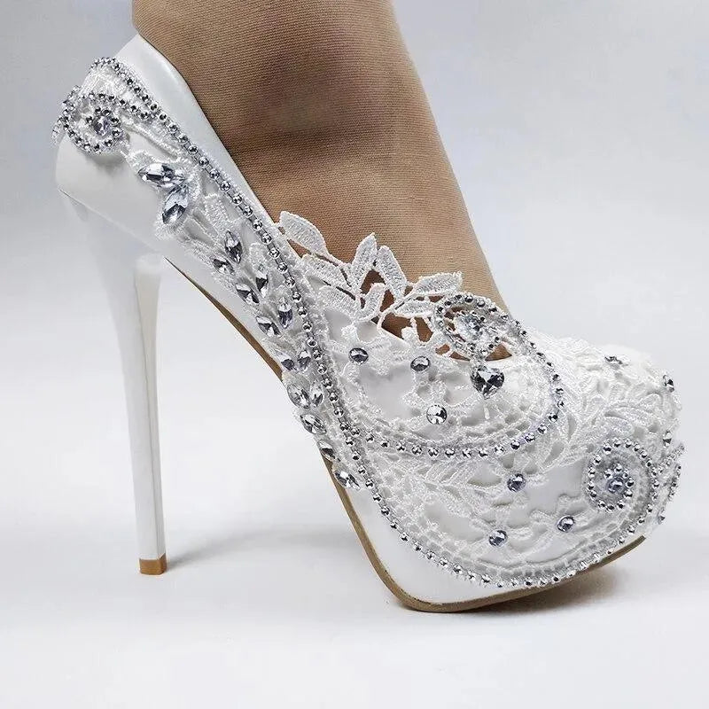 Crystal Floral Wedding Pumps Shoes - Pumps Shoes - LeStyleParfait
