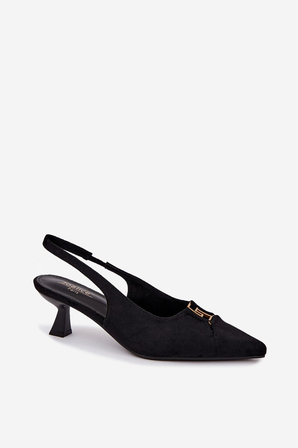 Women's Pointed Toe Slingback Block Heel Pumps - block heel detail - LeStyleParfait