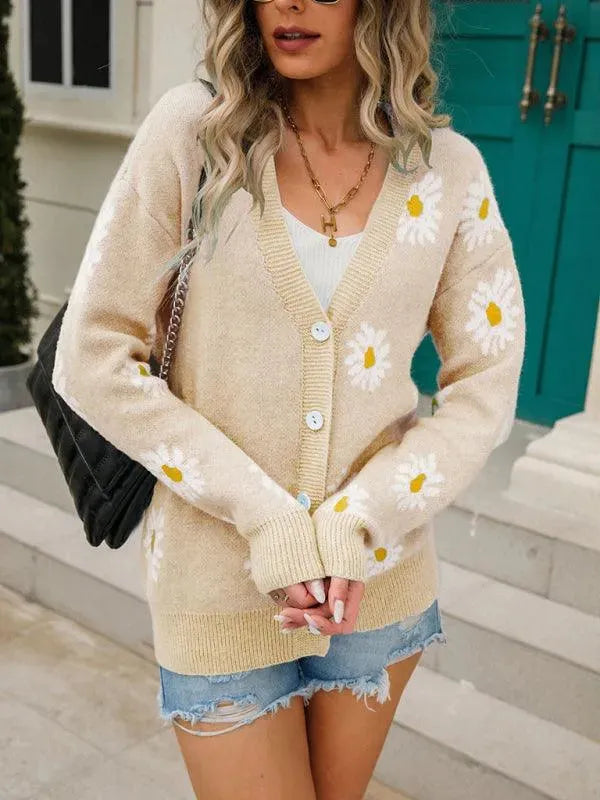 Daisy Knitted Women Cardigan Sweater - Cardigan Sweater - LeStyleParfait