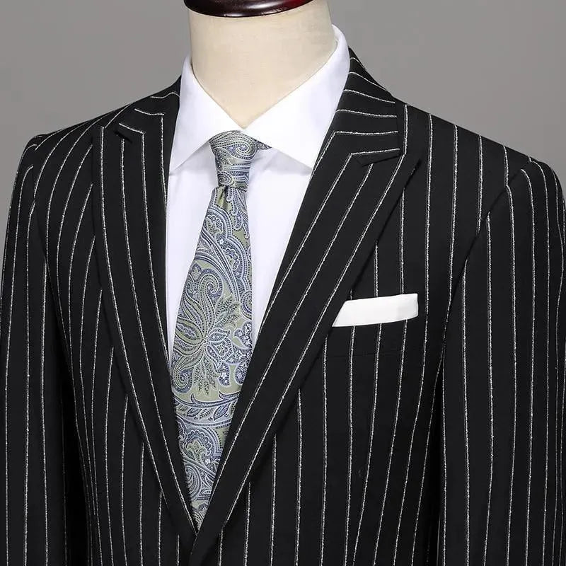 Deal Striker Pinstripes Three Piece Suit - Three Piece Suit - LeStyleParfait