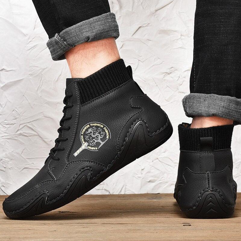 ''Dillon'' - Lace-Up Leather Ankle Boots - Shoes - LeStyleParfait Kenya