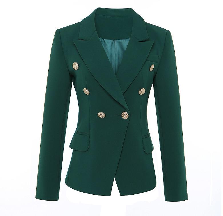 Double Breasted Dark Green Blazer For Women - Blazer - LeStyleParfait Kenya
