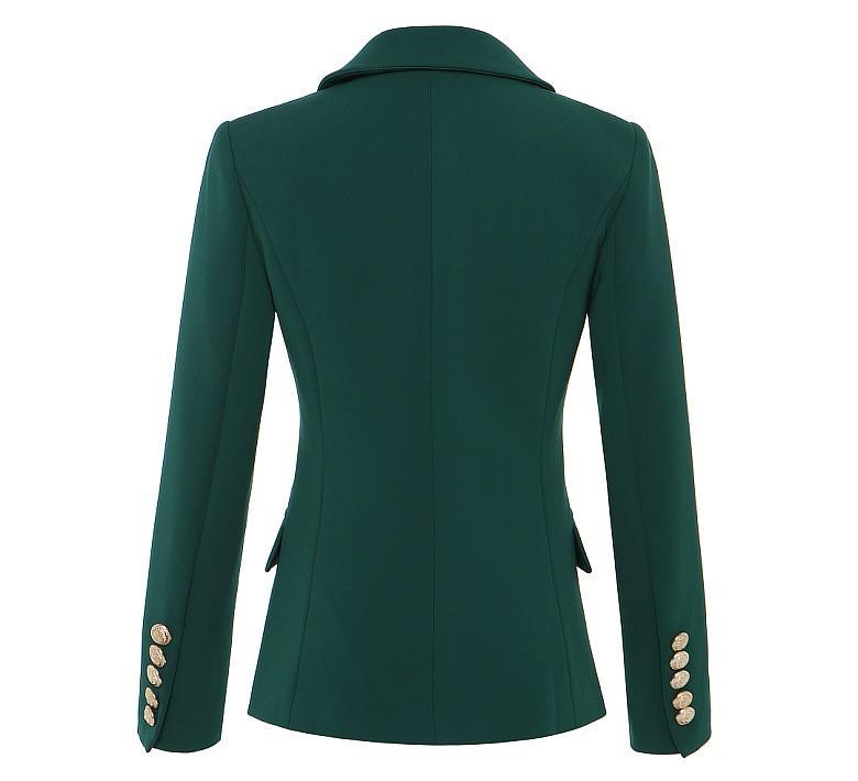 Double Breasted Dark Green Blazer For Women - Blazer - LeStyleParfait Kenya