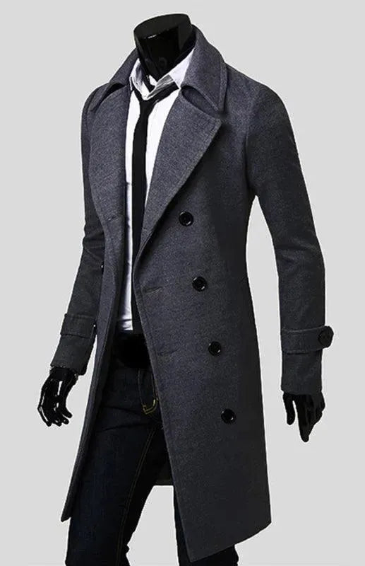 Double Breasted Wool Men Winter Coat - Winter Coat - LeStyleParfait