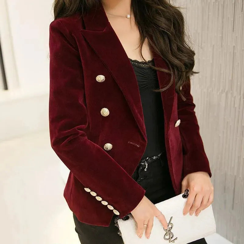 Douceur Velvet Blazer Women - Casual - Plain-Solid - Velvet Blazer - LeStyleParfait