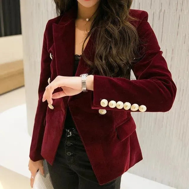 Douceur Velvet Blazer Women - Casual - Plain-Solid - Velvet Blazer - LeStyleParfait