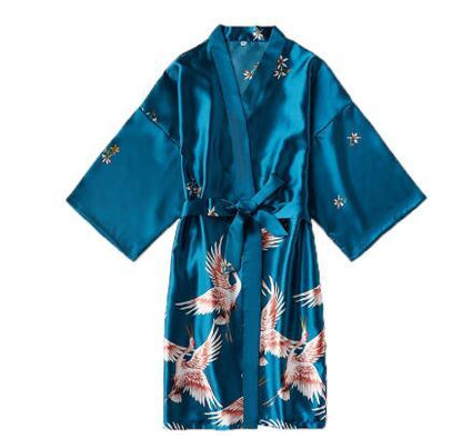 Dove Silk Satin Nightgown-Kimono Robe - Sleepwear - LeStyleParfait Kenya