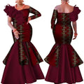 Elegant African Print Asymmetric Gown