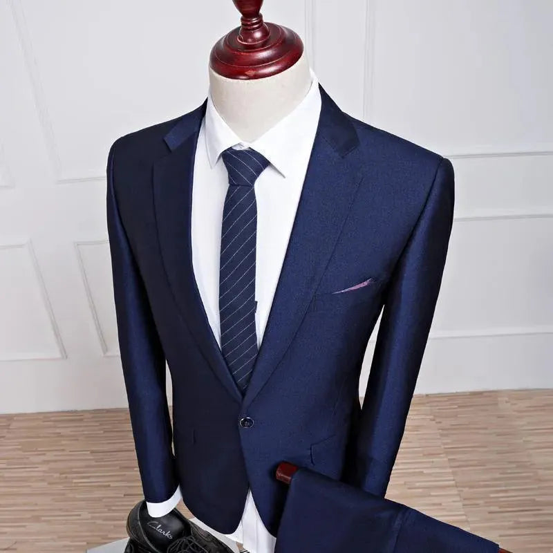 Elegant Blue Two Piece Suit - Two Piece Suit - LeStyleParfait