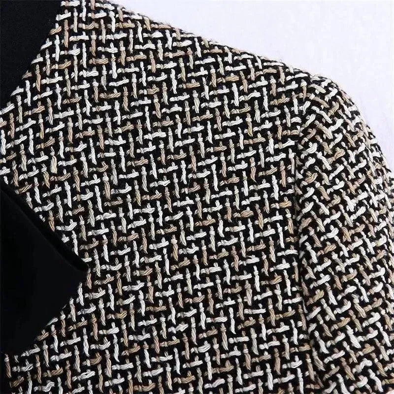 Elegant Bow Tied Women Tweed Jacket - Tweed Jacket - LeStyleParfait