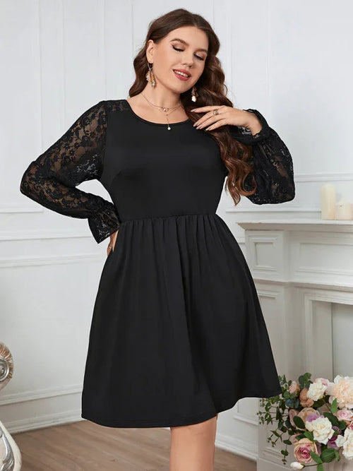 Elegant Lace Knee-Length Dress
