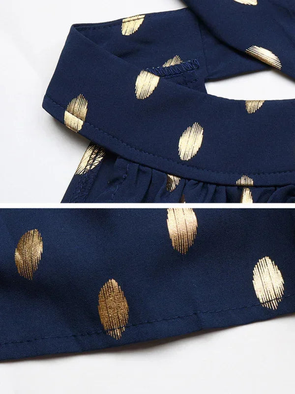 Elegant Navy Halter Chiffon Mini Dress