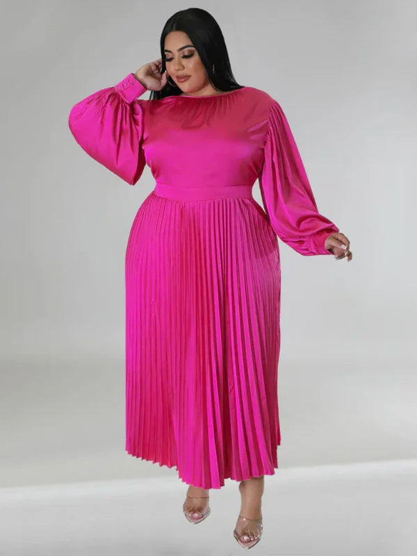 Elegant Pleated Midi Dress
