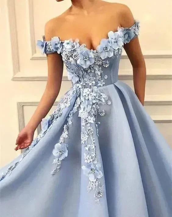 Elegant Satin Evening Gown Dress fashion image