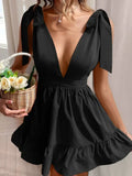 Elegant Sleeveless Cotton Mini Dress
