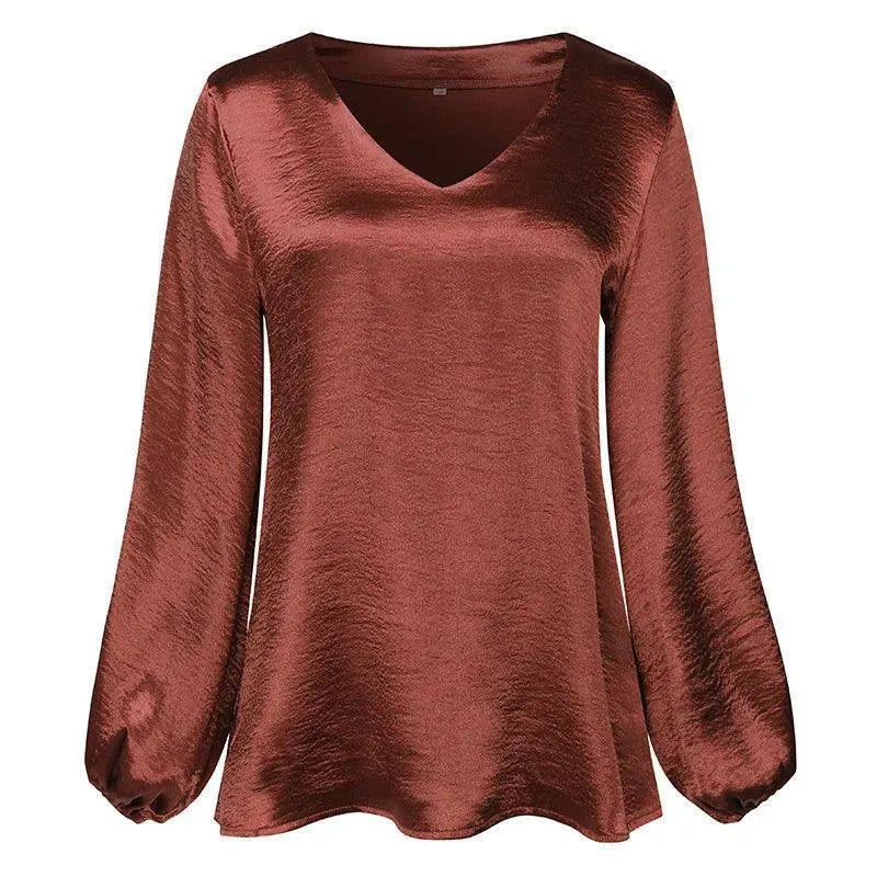 Elegant V-Neck Women Tops - Blouse - LeStyleParfait
