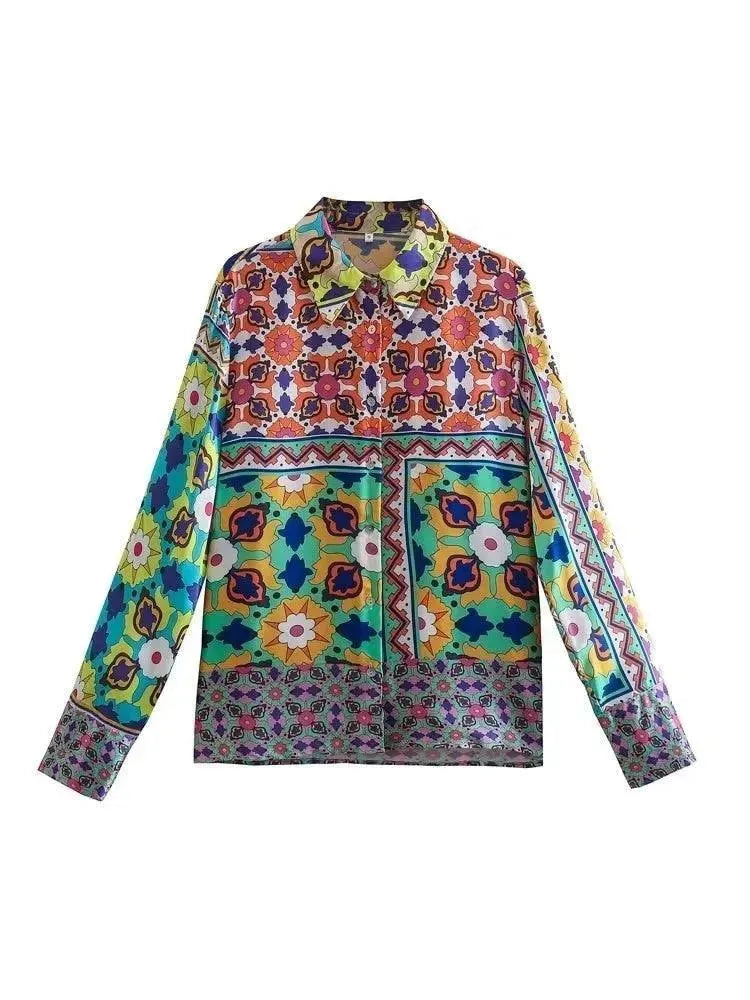 Elegant Women Ethnic Silk Two-Piece Pants Set - Silk Pants Set - LeStyleParfait