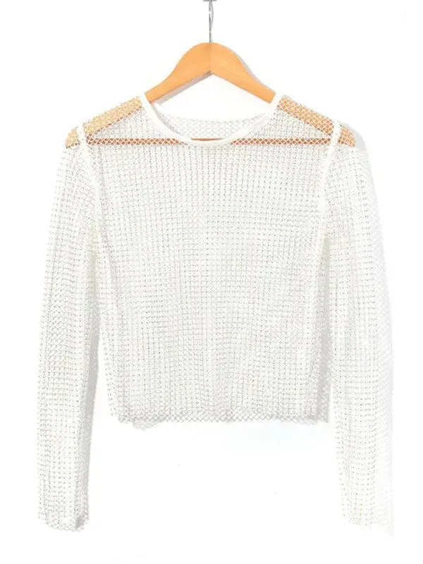 Embellish Sheer Fishnet Women Crop Top - Crop Top - LeStyleParfait