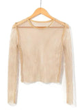 Embellish Sheer Fishnet Women Crop Top - Crop Top - LeStyleParfait