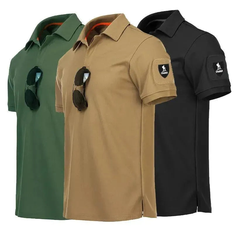 Embroidered Badge Men Polo Shirt-Polo Shirt-LeStyleParfait