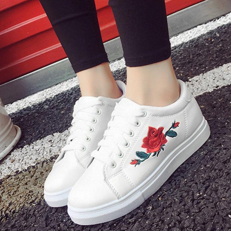 Embroidered Canvas Shoes Women Casual Shoes - Shoes - LeStyleParfait Kenya