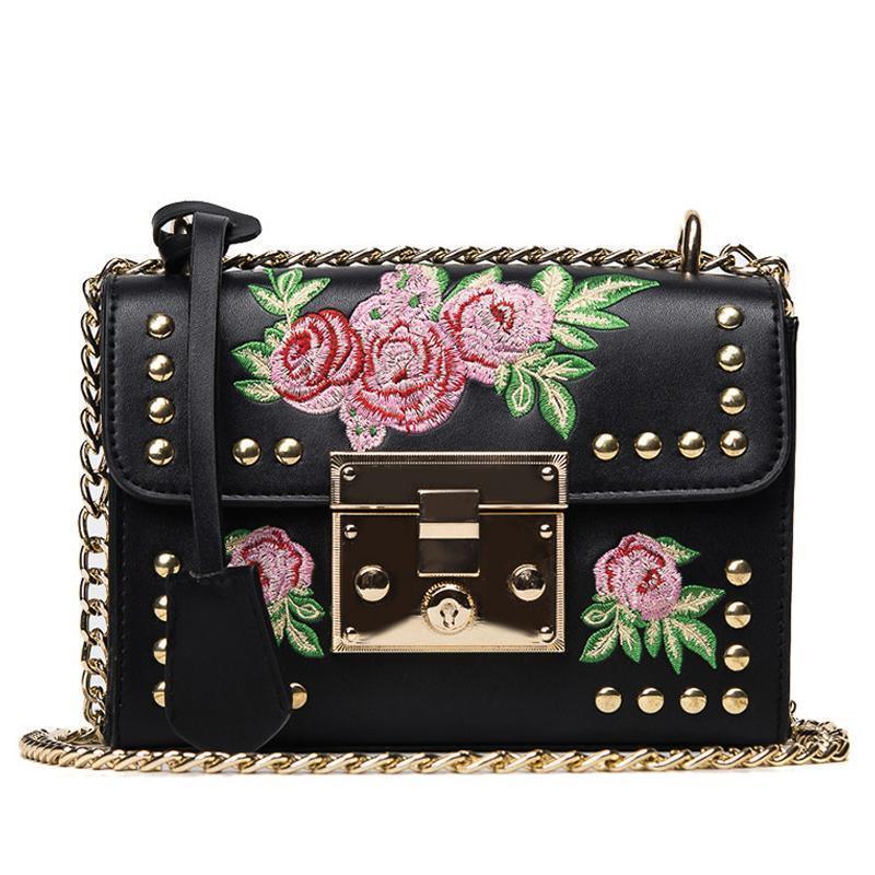 Buy Embroidery Floral Women Bags Luxury Designer Handbags at ...