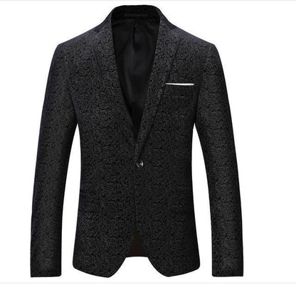 Fashion Blazer Men's One Button Blazer Black - Blazer - LeStyleParfait Kenya