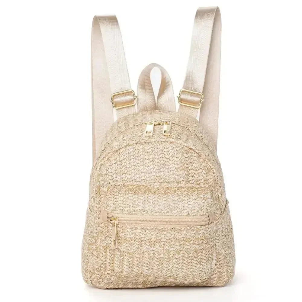 Fashionable Straw Weave Backpack - Backpack - LeStyleParfait