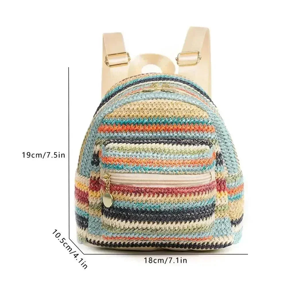 Fashionable Straw Weave Backpack - Backpack - LeStyleParfait