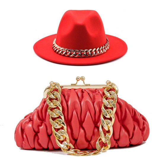 Fedora Hat And Handbag - 2-Piece Luxury Accessories - Fedora Hat - LeStyleParfait Kenya