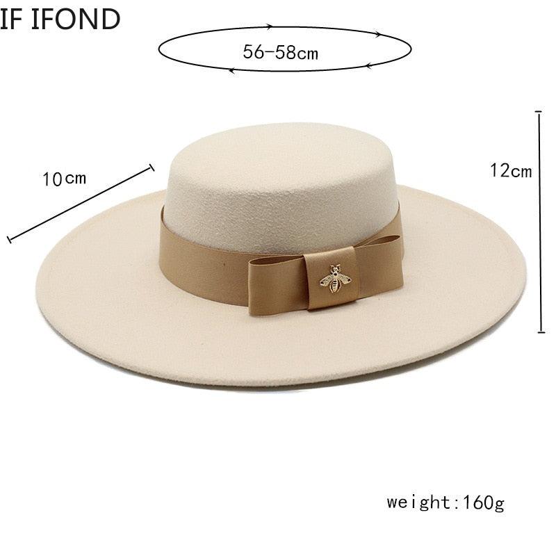 Fedora Hat For Women - French Bowknot Flat Top - Fedora Hat - LeStyleParfait Kenya