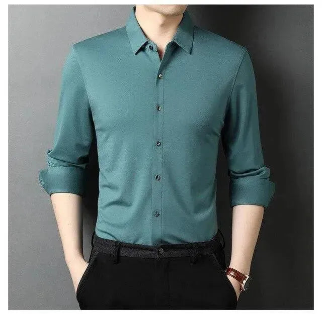 Ferell Satin Dress Shirt For Men - Silk Shirt - LeStyleParfait