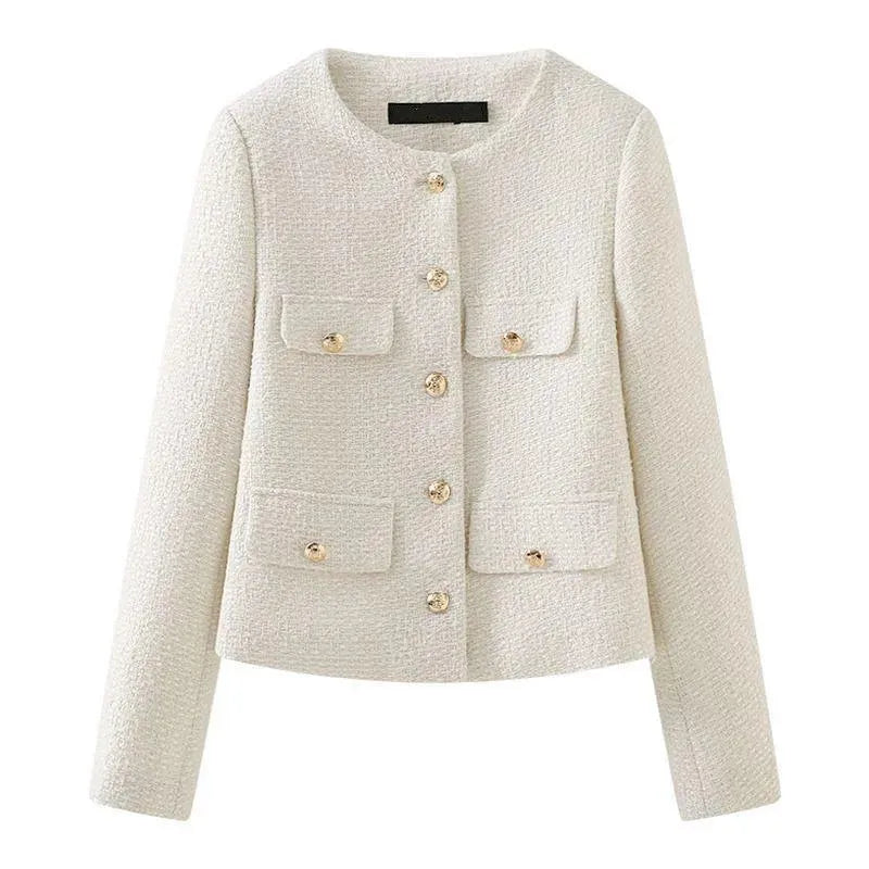 Flap Pockets Design Tweed Jackets - Tweed Blazer - LeStyleParfait